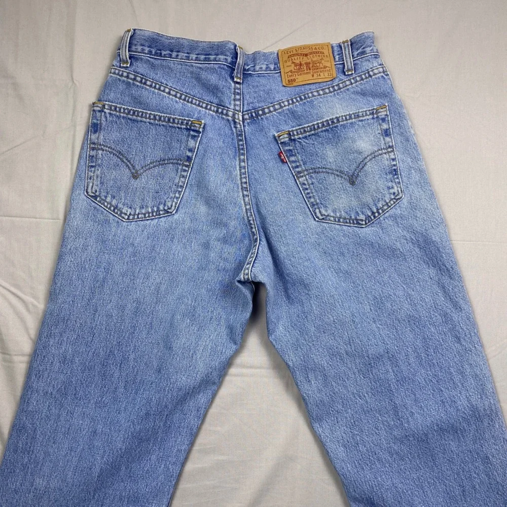 Vintage Levis 550 Relaxed Fit Jeans‎ Mens 34x33 Made In Canada Light Wash Denim